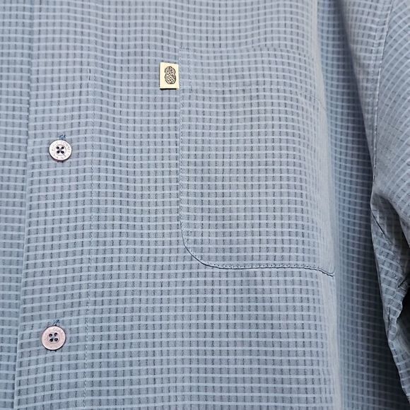 Pineapple Connection Men's Blue and White Short Sleeve Button Down Sz XL - Picture 3 of 12